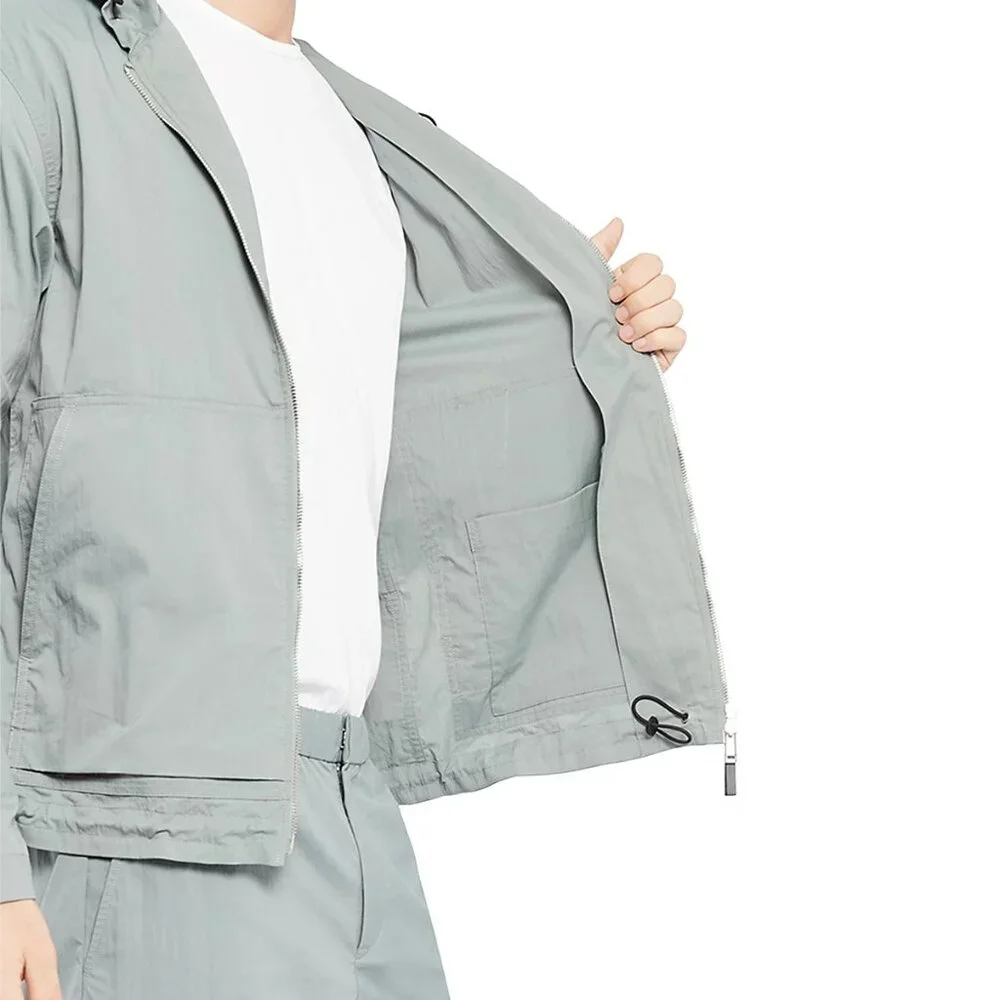 Men's Theory Haskel Kelso Piqué Packable Jacket in Steel Green - Picture 8 of 9